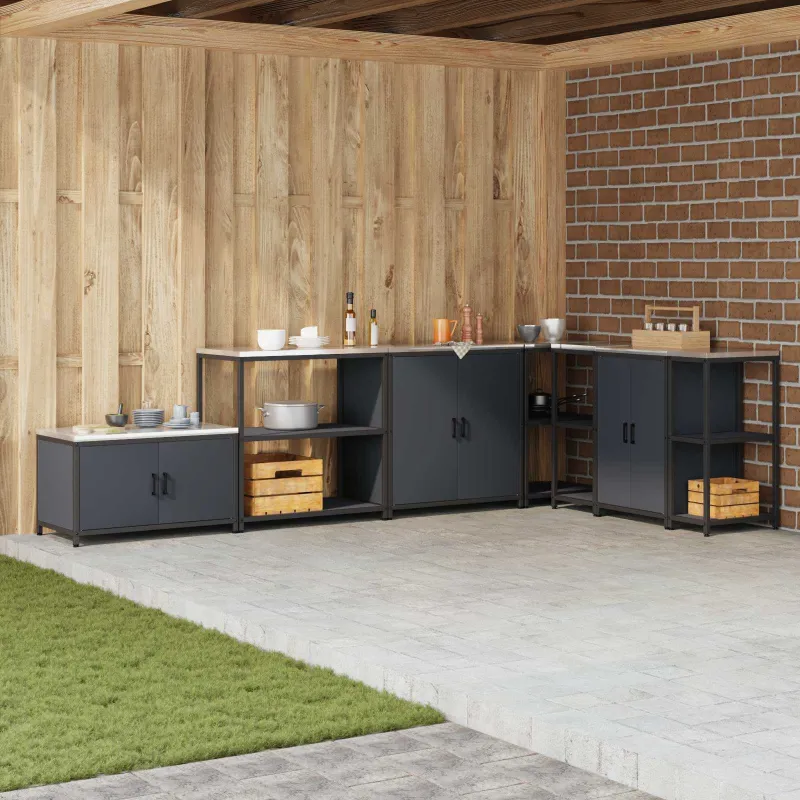 Virtuvės saugojimas HATTEM Antracito 90 x 50 x 92 cm Plienas