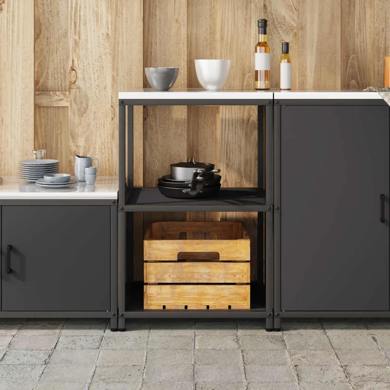 Virtuvės saugojimas HATTEM Juoda 60 x 50 x 92 cm Plienas