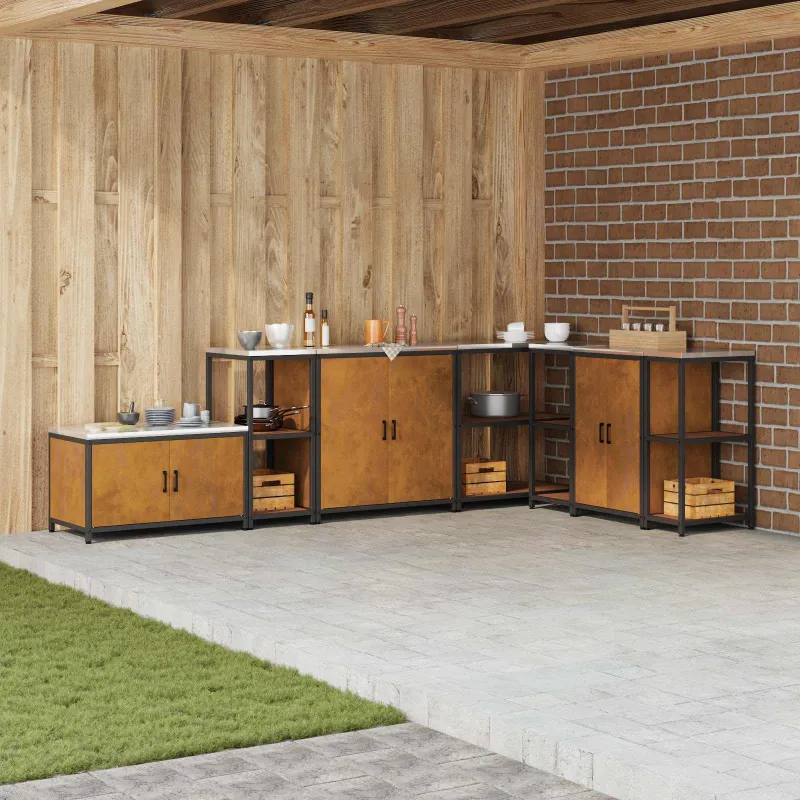 Virtuvės saugojimas HATTEM Rūdijanti 40 x 50 x 92 cm Plienas