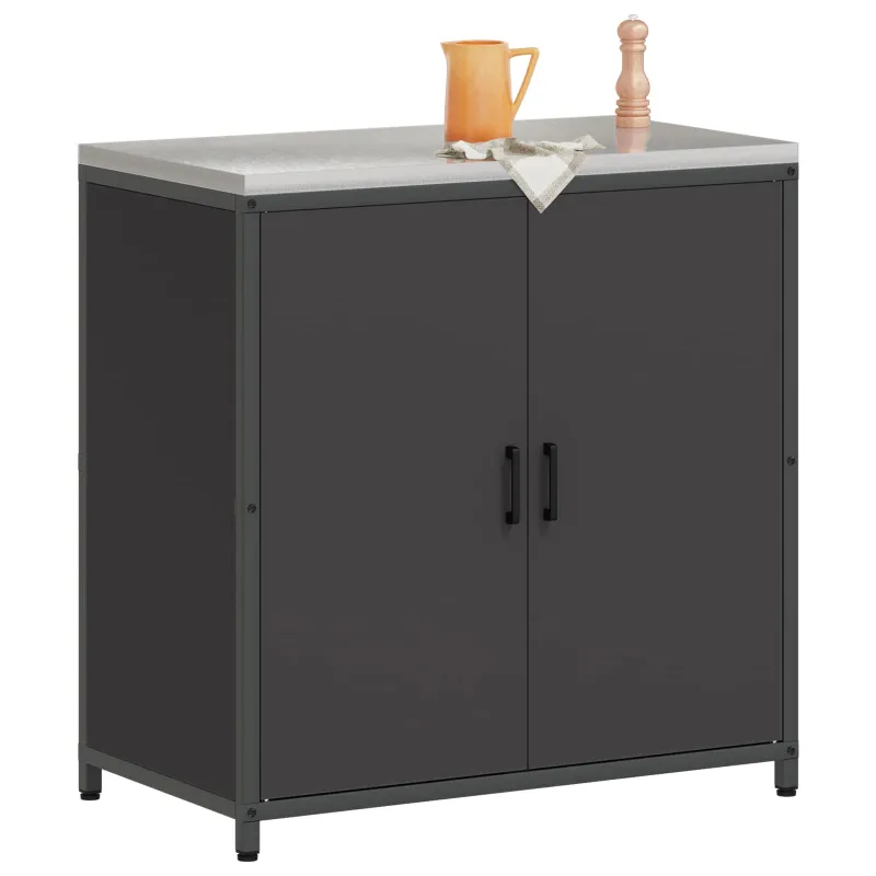 Virtuvės saugojimas HATTEM Juoda 90 x 50 x 92 cm Plienas