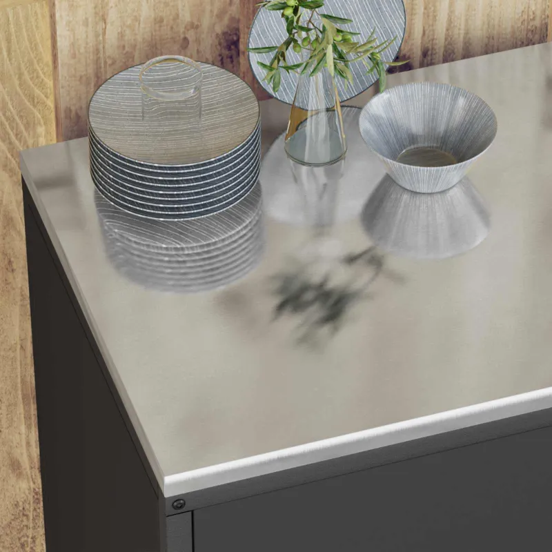 Virtuvės saugojimas HATTEM Juoda 90 x 50 x 92 cm Plienas