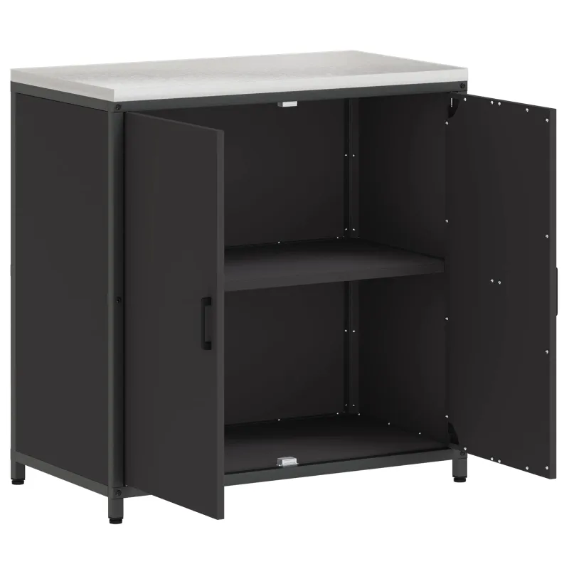 Virtuvės saugojimas HATTEM Juoda 90 x 50 x 92 cm Plienas
