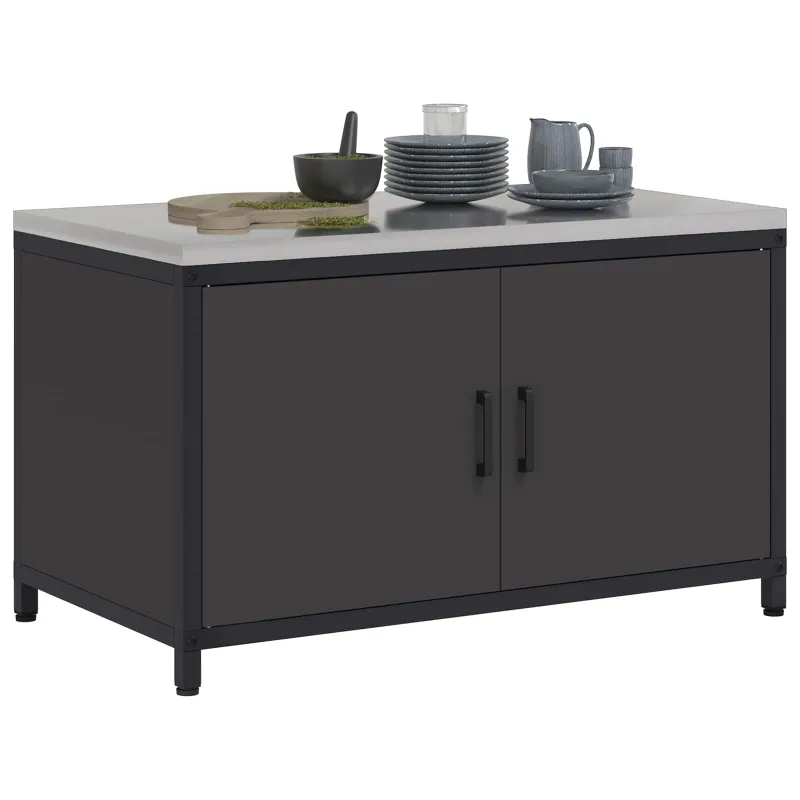 Virtuvės saugojimas HATTEM Juoda 90 x 50 x 53 cm Plienas