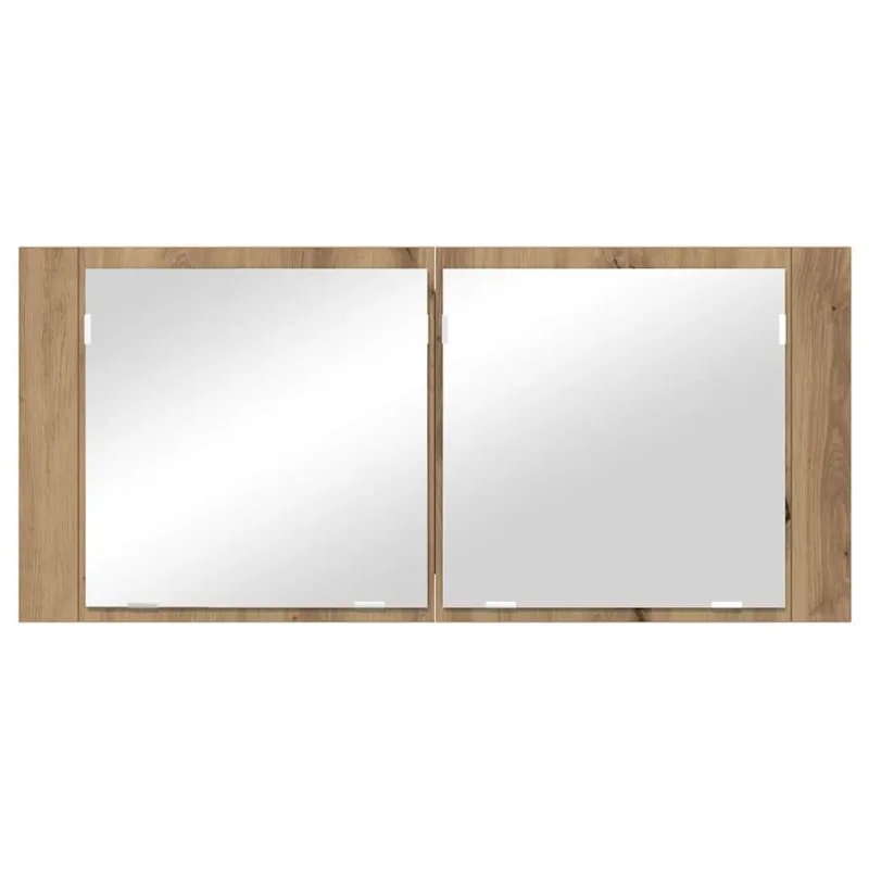 LED veidrodis spintelė Amatininkų ąžuolas 100 x 12 x 45 cm