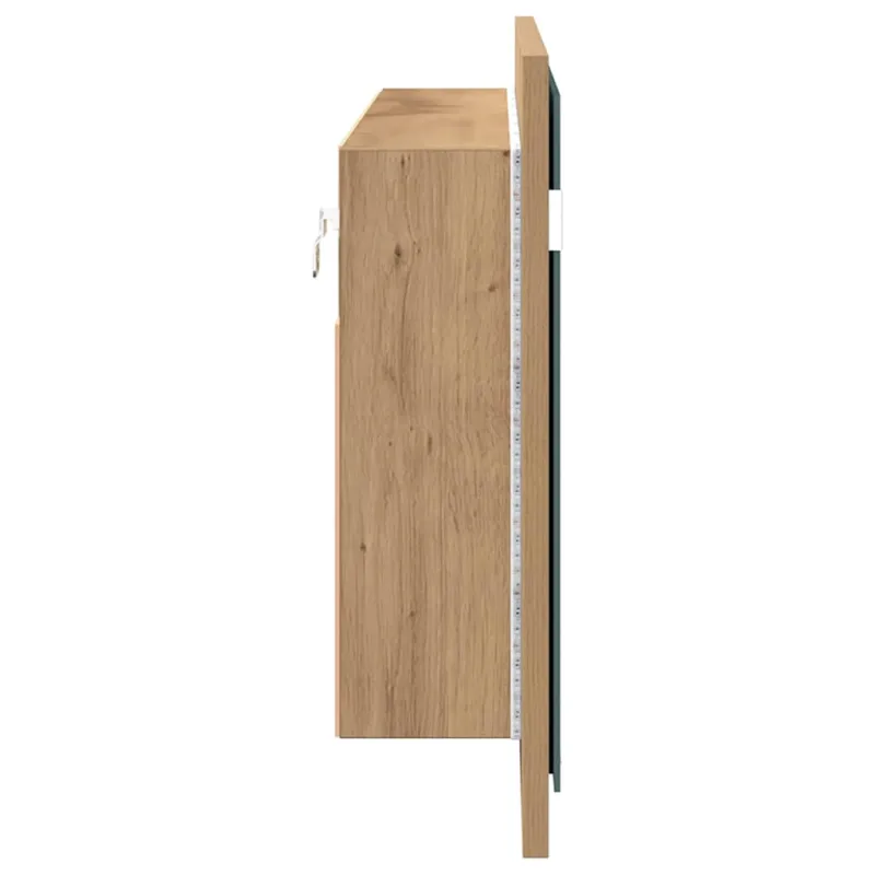 LED veidrodis spintelė Amatininkų ąžuolas 100 x 12 x 45 cm