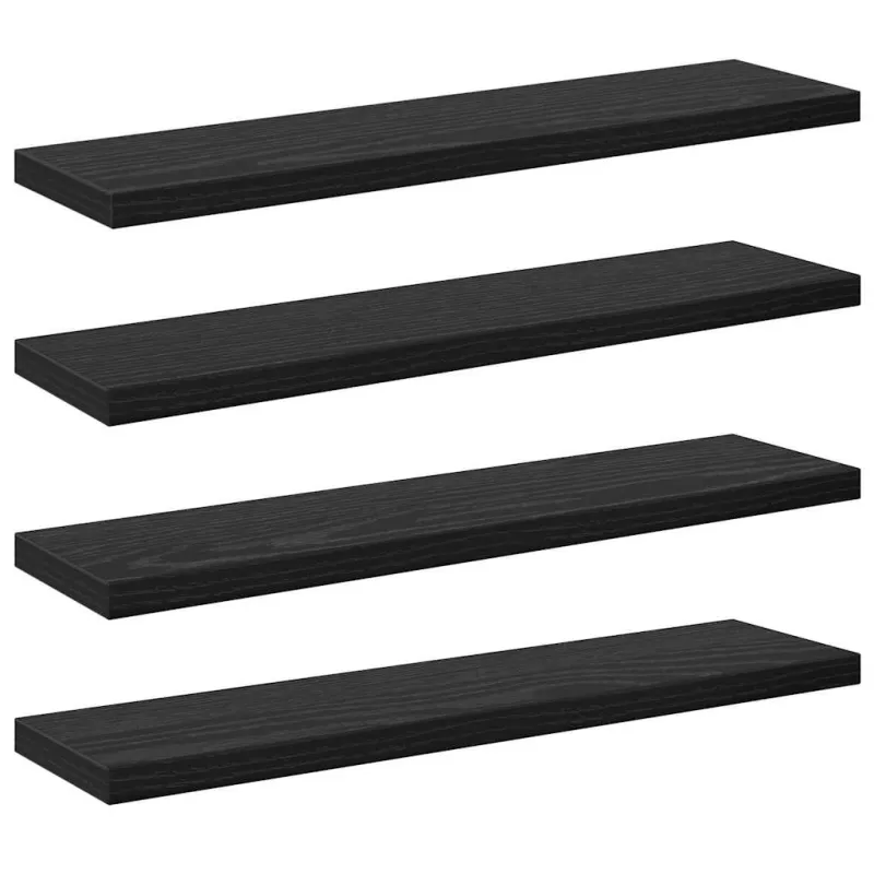 Knygų lentyna 4 pcs Juodas 40 x 10 x 1,5 cm Apdirbta mediena
