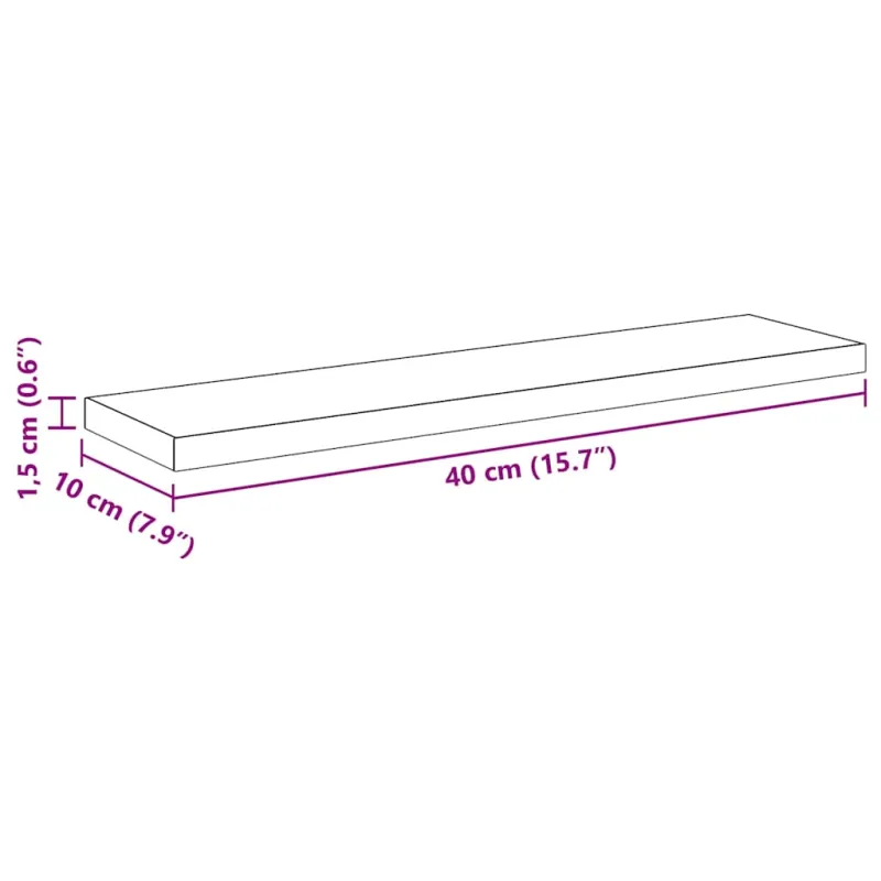 Knygų lentyna 4 pcs Juodas 40 x 10 x 1,5 cm Apdirbta mediena