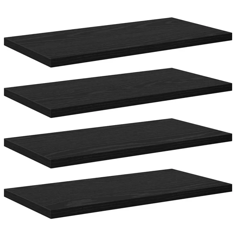 Knygų lentyna 4 pcs Juodas 40 x 20 x 1,5 cm Apdirbta mediena