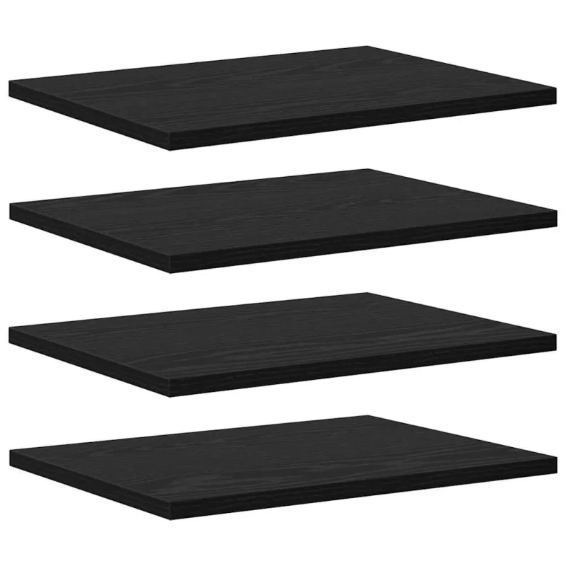 Knygų lentyna 4 pcs Juodas 40 x 30 x 1,5 cm Apdirbta mediena