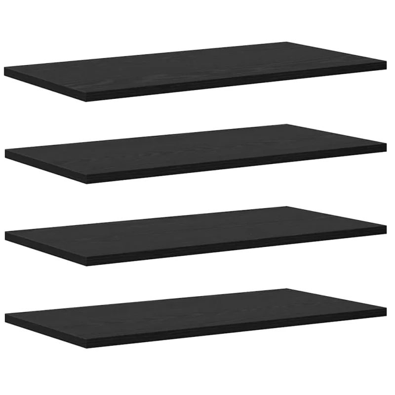 Knygų lentyna 4 pcs Juodas 60 x 30 x 1,5 cm Apdirbta mediena