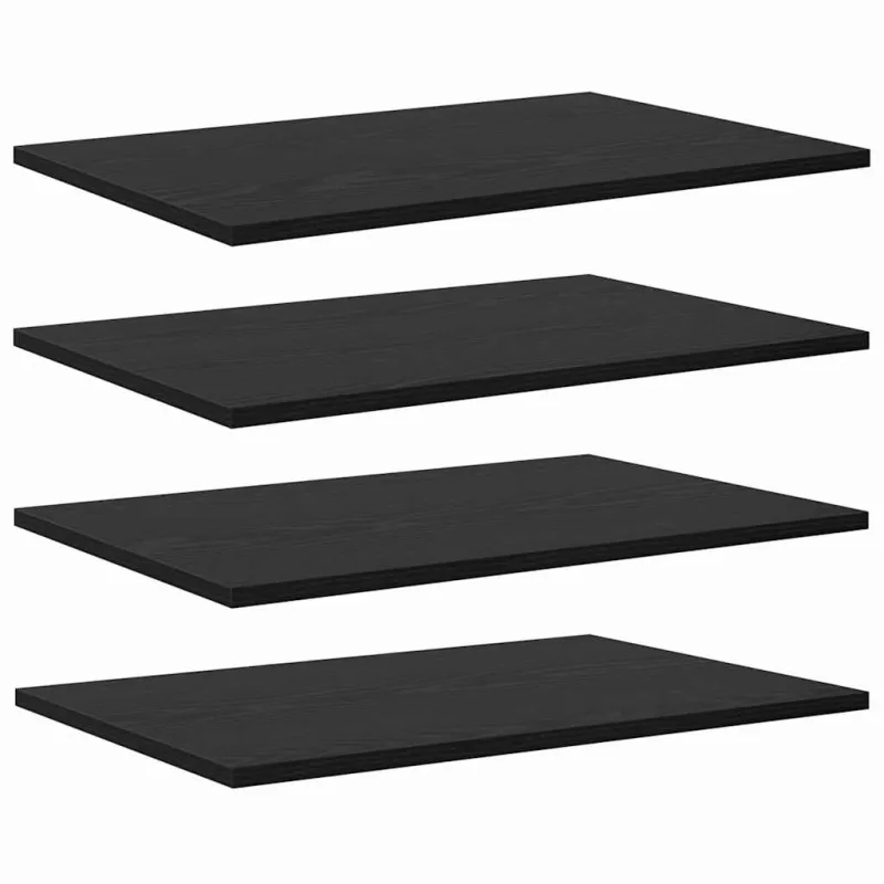 Knygų lentyna 4 pcs Juodas 60 x 40 x 1,5 cm Apdirbta mediena