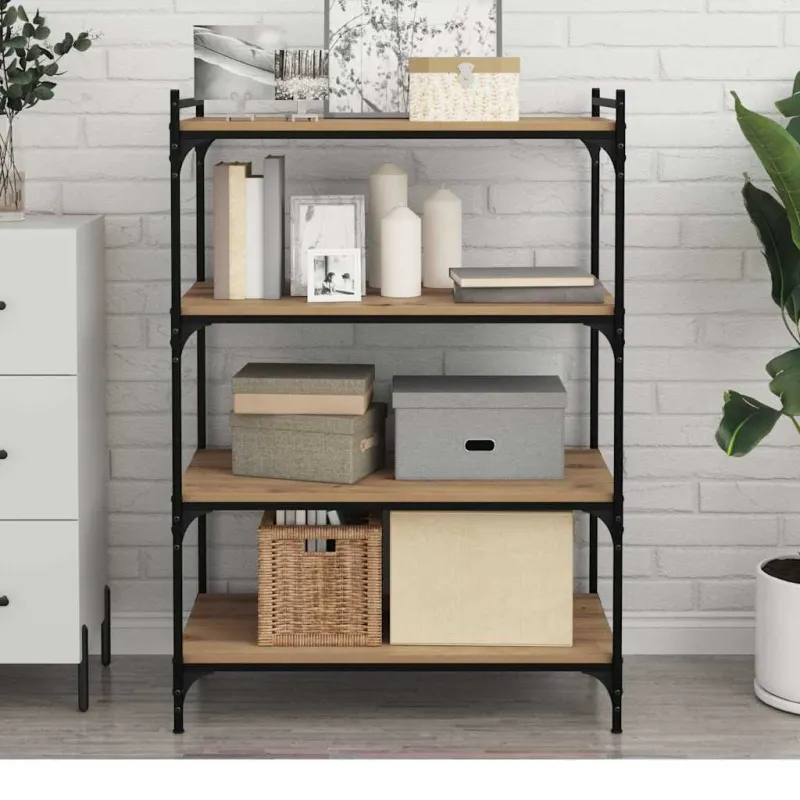 Knygų lentyna 4 pcs Ruda 80 x 40 x 1,5 cm Apdirbta mediena