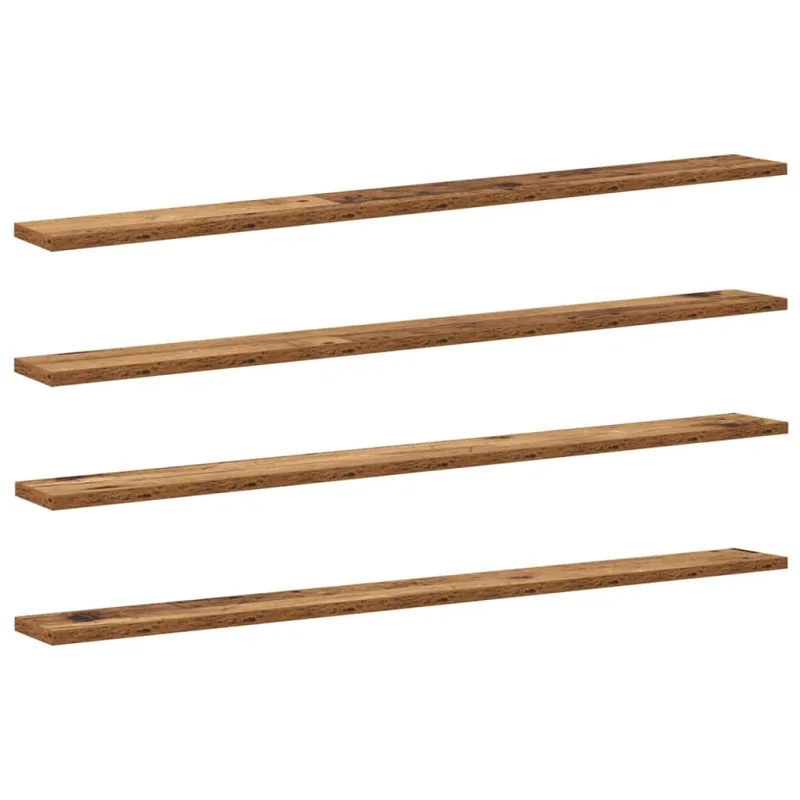 Knygų lentyna 4 pcs Ruda 100 x 10 x 1,5 cm Apdirbta mediena