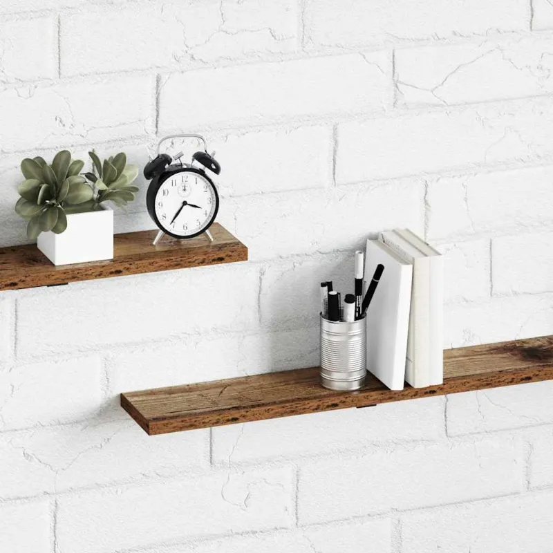 Knygų lentyna 4 pcs Ruda 100 x 10 x 1,5 cm Apdirbta mediena