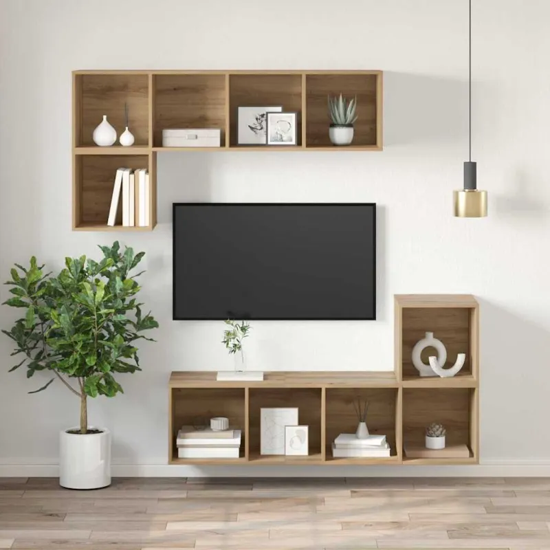 TV spintelių komplektas Amatininkų ąžuolas 37 x 37 x 107 cm