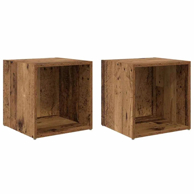 TV spintelių komplektas 2 pcs Senovinis medis 37 x 35 x 37,5 cm