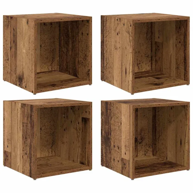 TV spintelių komplektas 4 pcs Senovinis medis 37 x 35 x 37,5 cm