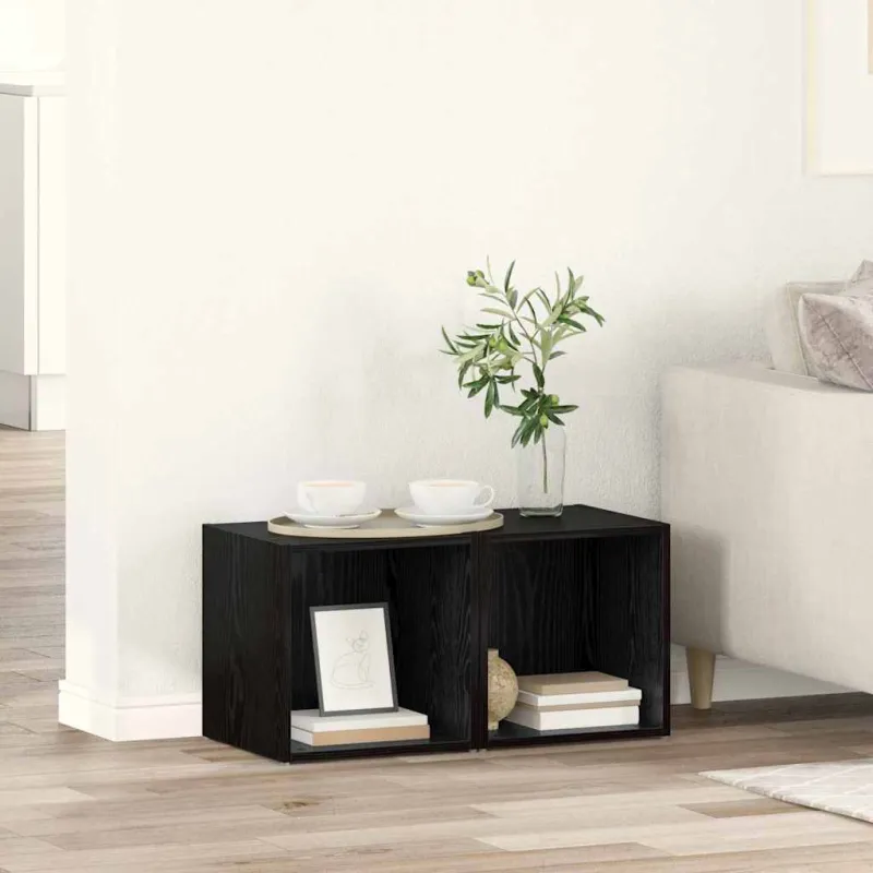 TV spintelių komplektas 2 pcs 37 x 35 x 37,5 cm Juoda