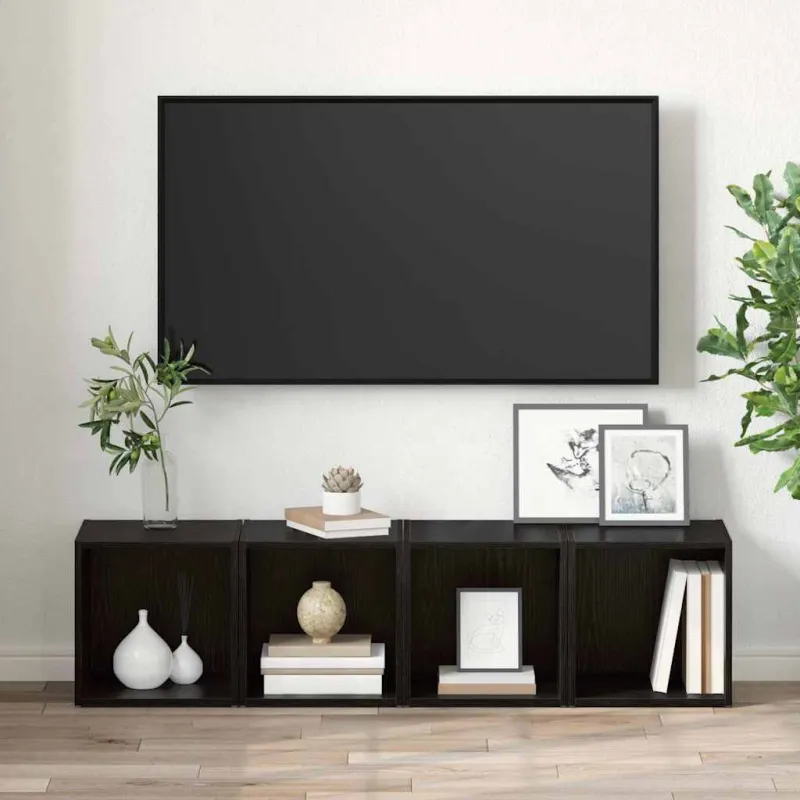 TV spintelių komplektas 4 pcs Juoda 37 x 35 x 37,5 cm