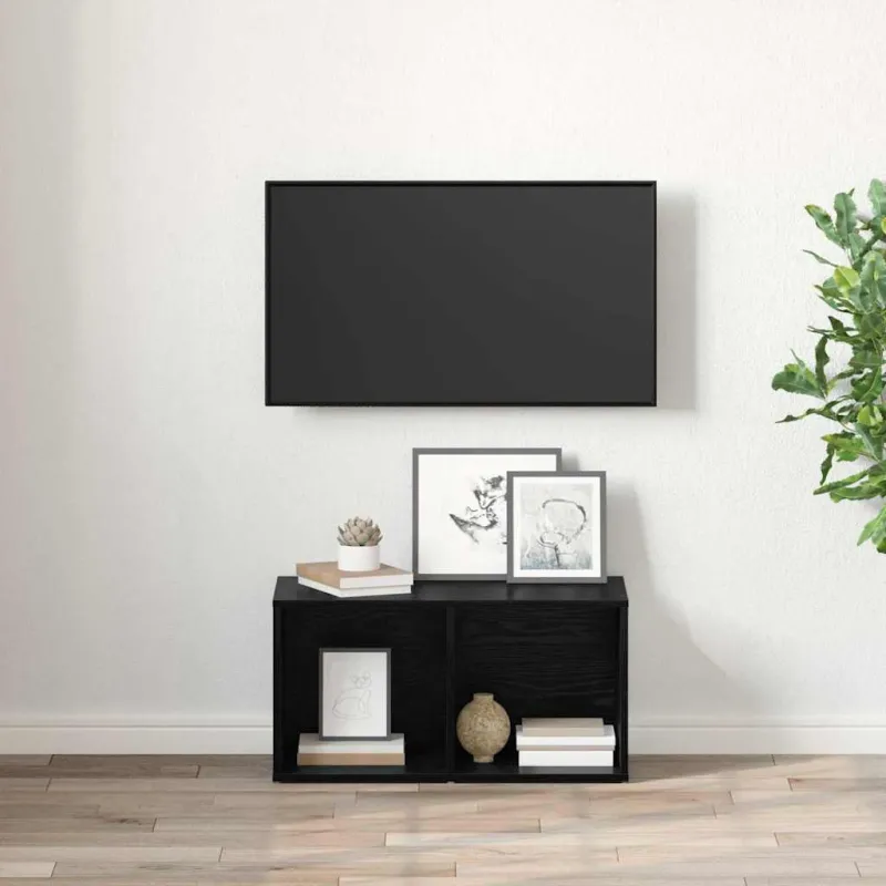 TV spintelių komplektas Juoda 72 x 35 x 37 cm Apdirbta mediena