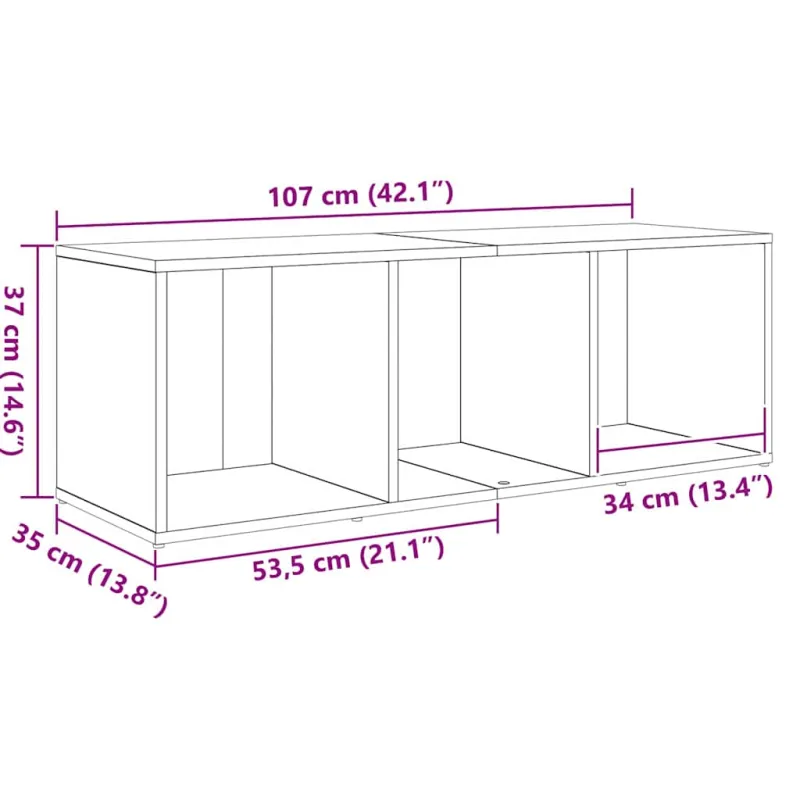 TV spintelių komplektas Ruda 72 x 35 x 37 cm Apdirbta mediena