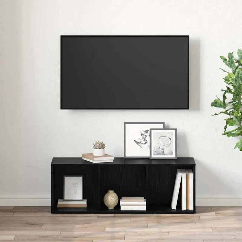 TV spintelių komplektas Juoda 72 x 35 x 37 cm Apdirbta mediena
