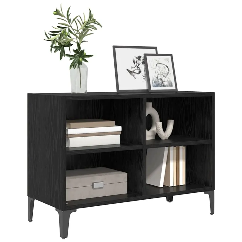TV spintelių komplektas Juodas Dirbtinė mediena