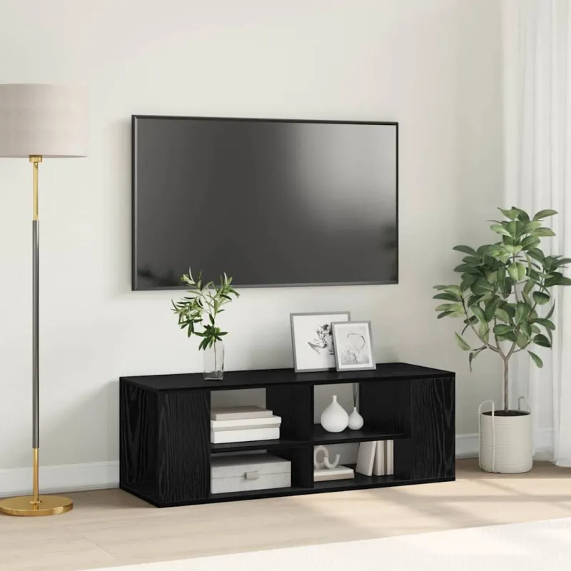 TV spintelių komplektas Juodas ąžuolas 102 x 35 x 35 cm