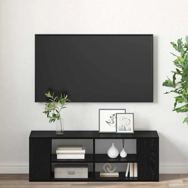 TV spintelių komplektas Juodas ąžuolas 102 x 35 x 35 cm