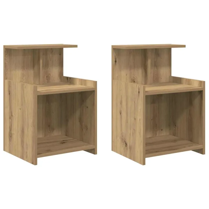 Šalia lovos spintelė 2 pcs Amatininkų ąžuolas 40 x 35 x 60 cm