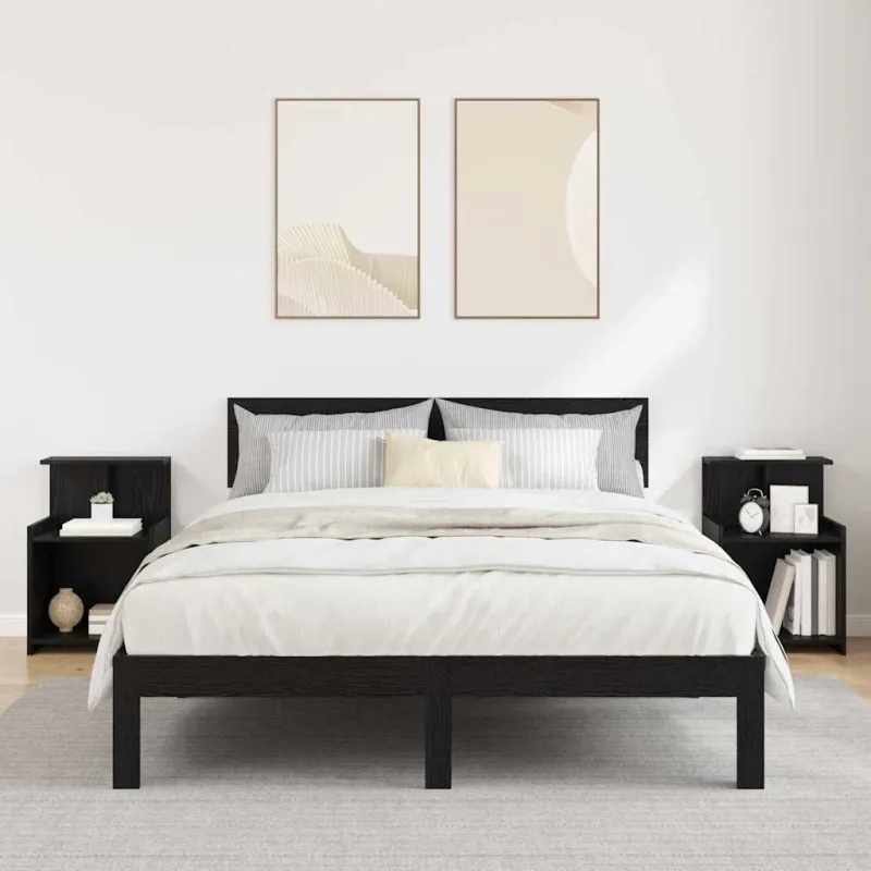Šalia lovos spintelė 2 pcs Juodas ąžuolas 40 x 35 x 60 cm