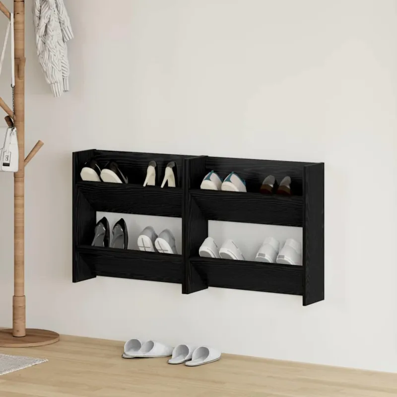 Batu skrynia su lentyna 2 pcs Juodas ąžuolas 60 x 18 x 60 cm