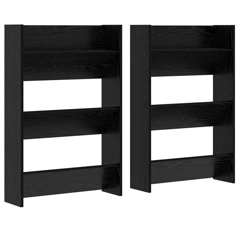 Batu skrynia su lentyna 2 pcs Juodas ąžuolas 60 x 18 x 90 cm