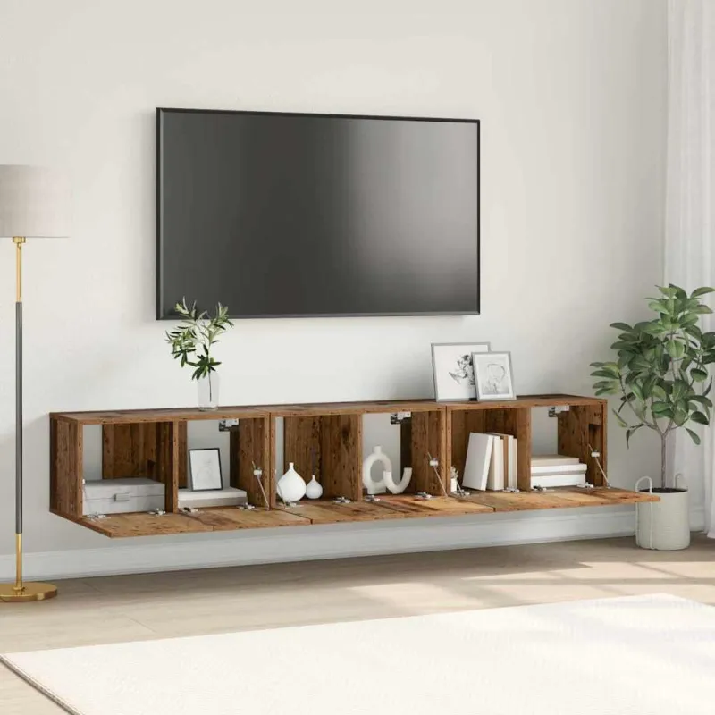 TV spintelių komplektas 3 pcs Ruda 60 x 30 x 30 cm