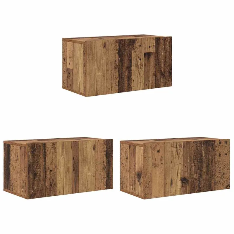 TV spintelių komplektas 3 pcs Ruda 60 x 30 x 30 cm