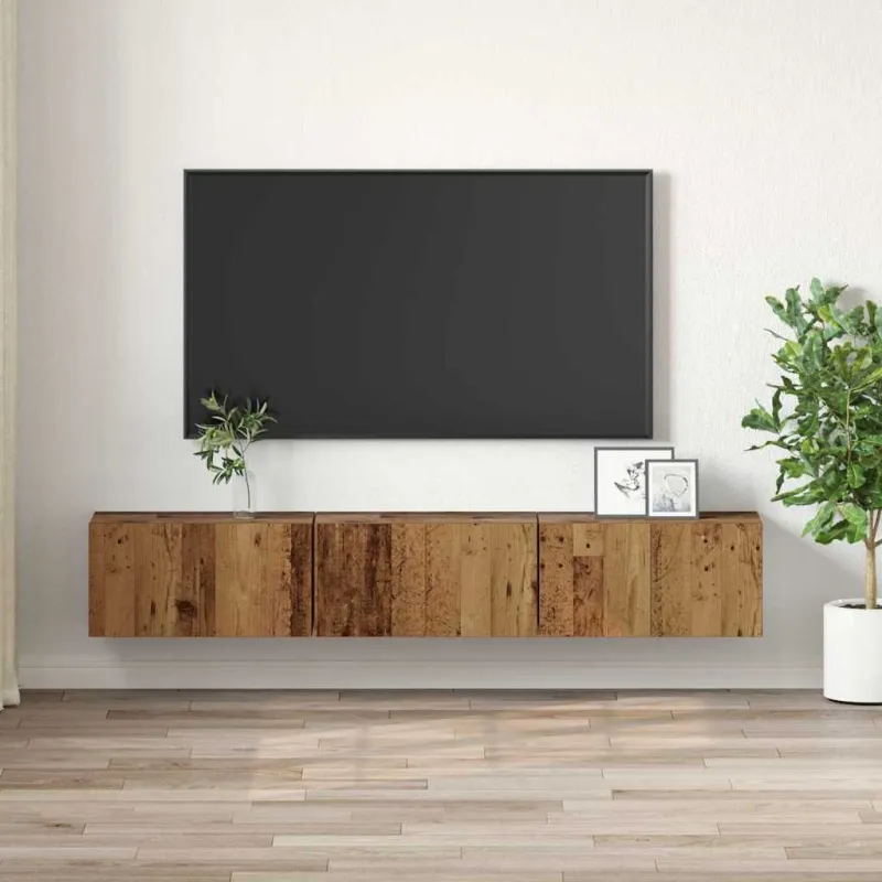 TV spintelių komplektas 3 pcs Ruda 60 x 30 x 30 cm
