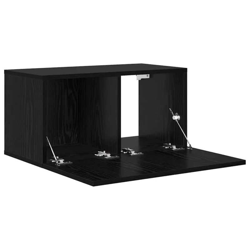 TV spintelių komplektas Juoda 60 x 30 x 30 cm Apdirbta mediena
