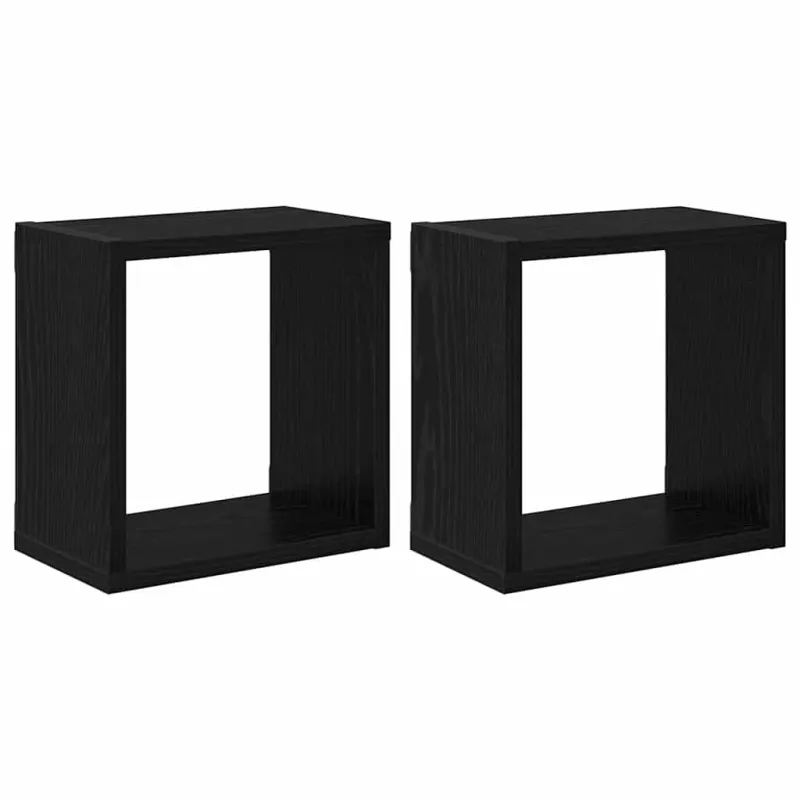 Sieninės lentynos 2 pcs Juodas ąžuolas Apdirbta mediena