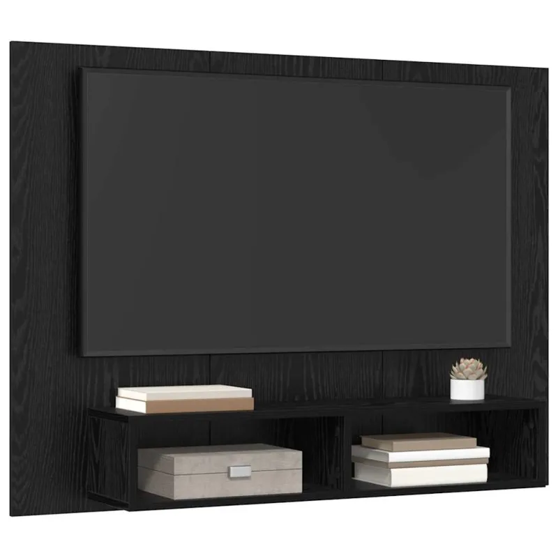 TV spintelių komplektas Juodas ąžuolas 120 x 23,5 x 90 cm