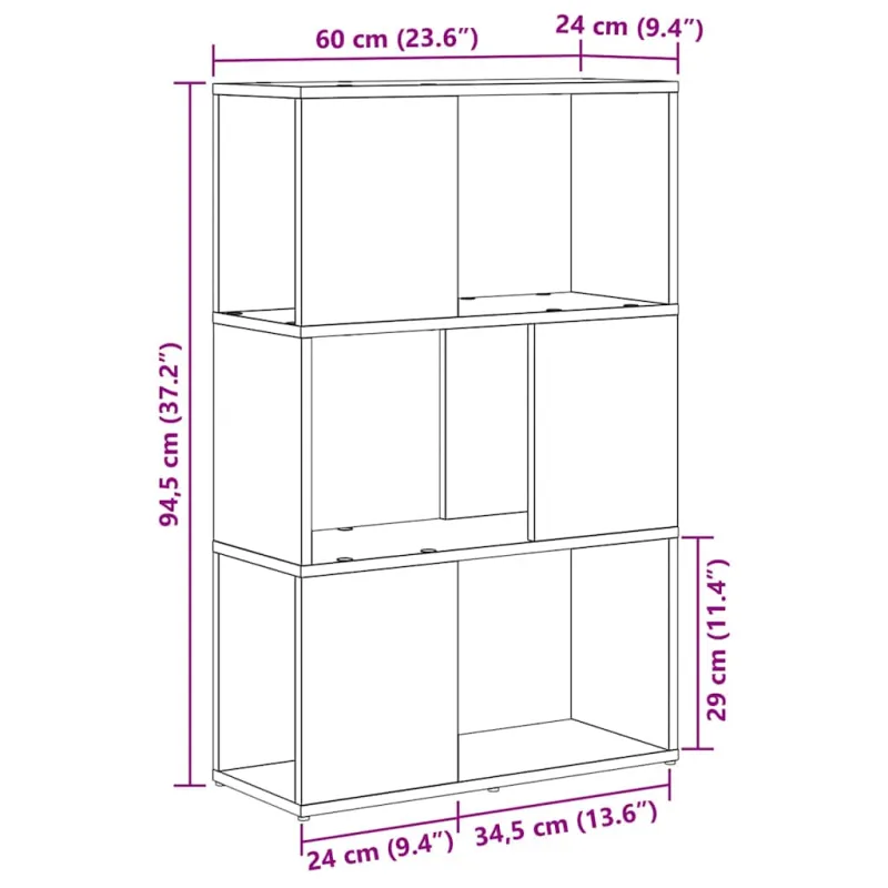 TV spintelių komplektas Ruda 60 x 24 x 94,5 cm Apdirbta mediena