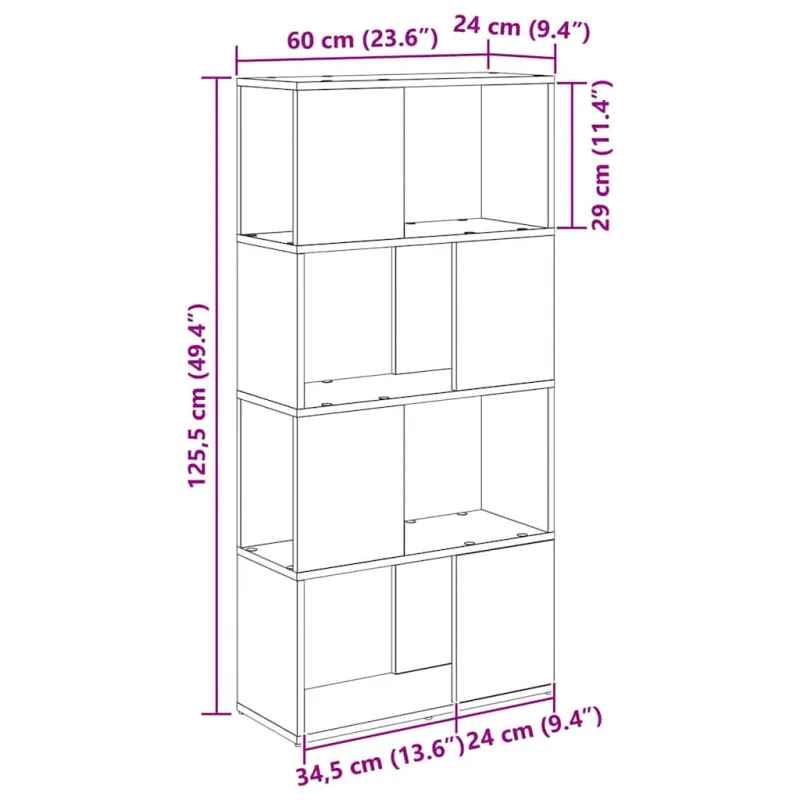 TV spintelių komplektas Juoda 60 x 24 x 125,5 cm