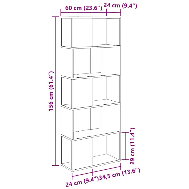 TV spintelių komplektas Juoda 60 x 24 x 156 cm Apdirbta mediena