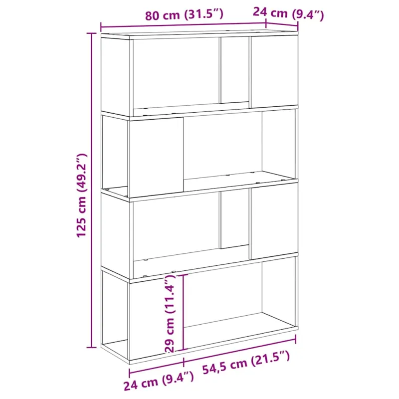 TV spintelių komplektas Juoda 80 x 24 x 125 cm Apdirbta mediena