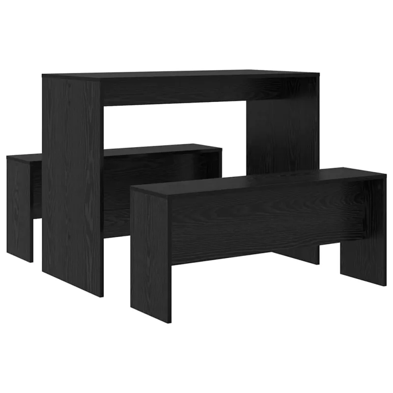 Valgomojo komplektas 2 pcs juoda ąžuolo Apdirbta mediena