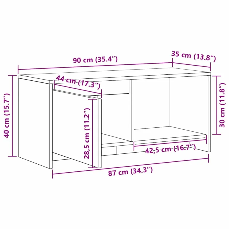 TV spintelių komplektas Senovinis medis 90 x 35 x 40 cm