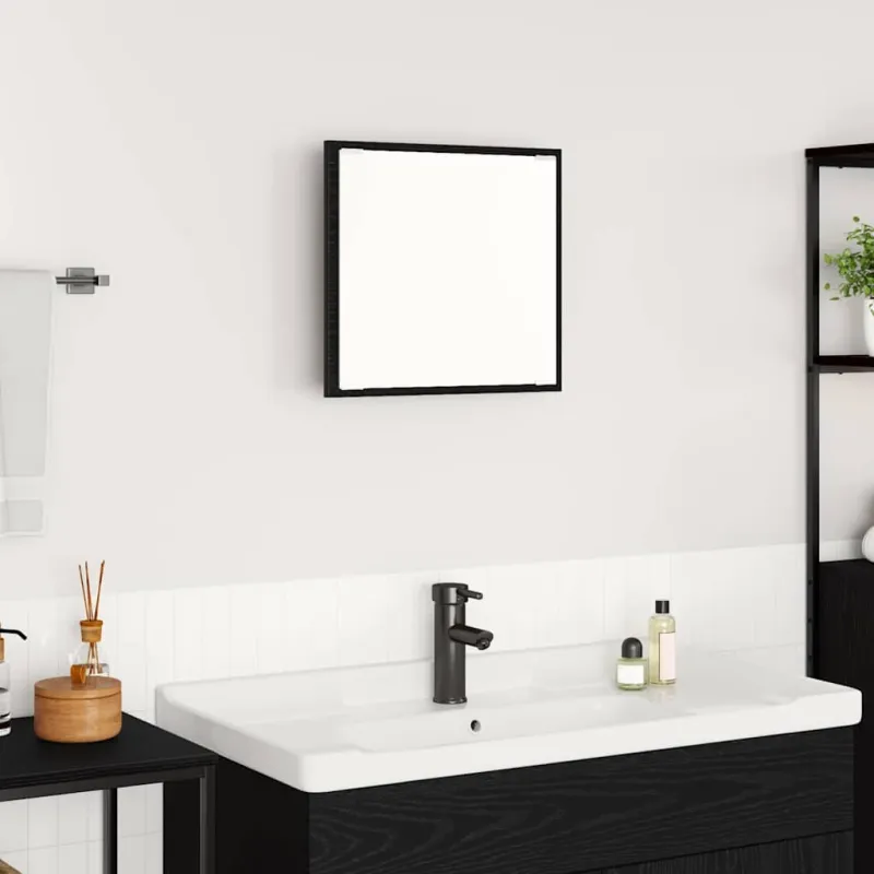 LED vonios veidrodis Juodas ąžuolas 40 x 37 x 8.5 cm