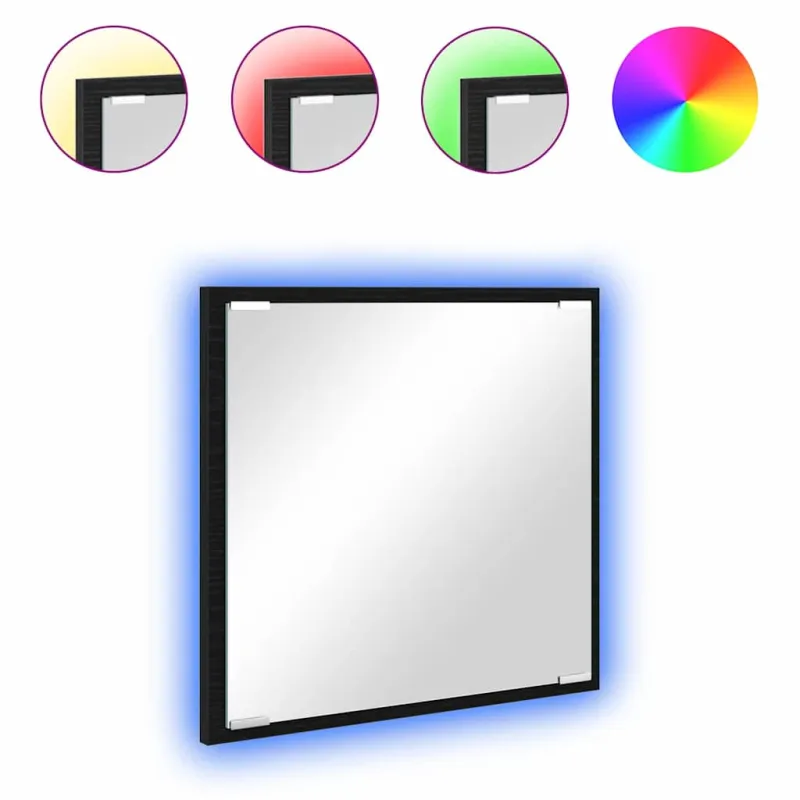 LED vonios veidrodis Juodas ąžuolas 40 x 37 x 8.5 cm