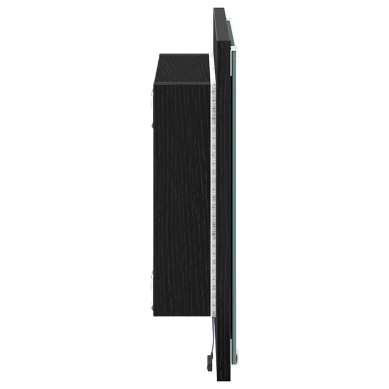 LED vonios veidrodis Juodas ąžuolas 40 x 37 x 8.5 cm