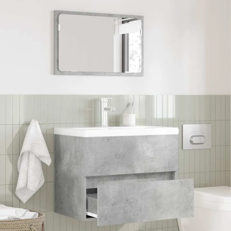Vonios baldų rinkinys su stalčių Betono pilka 60 x 38,3 x 45 cm