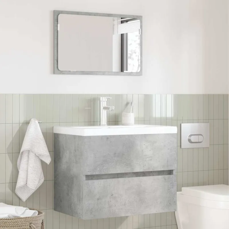 Vonios baldų rinkinys su stalčių Betono pilka 60 x 38,3 x 45 cm